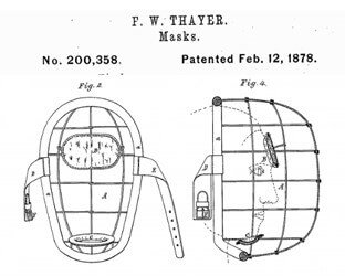 Fred Thayer's patent for the first catchers mask