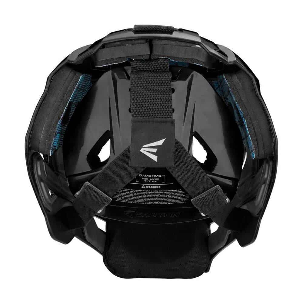 easton gametime catchers helmet back view