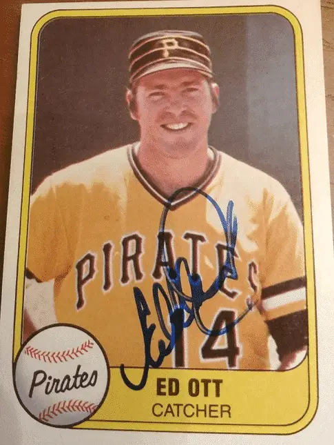Ed Ott autographed signed baseball card