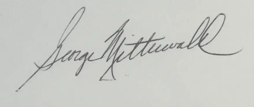 Signed Index Card from George Mitterwald, former Twins and Cubs catcher