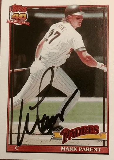 Mark Parent signed autographed baseball card