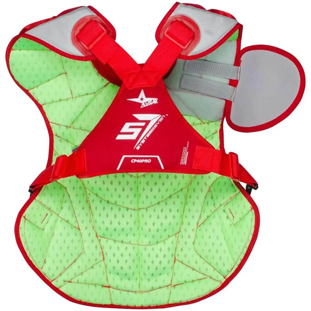 back side of all star axis chest protector, CP40PRO