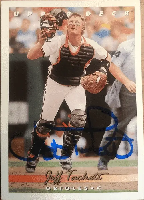 jeff tackett autographed baseball card