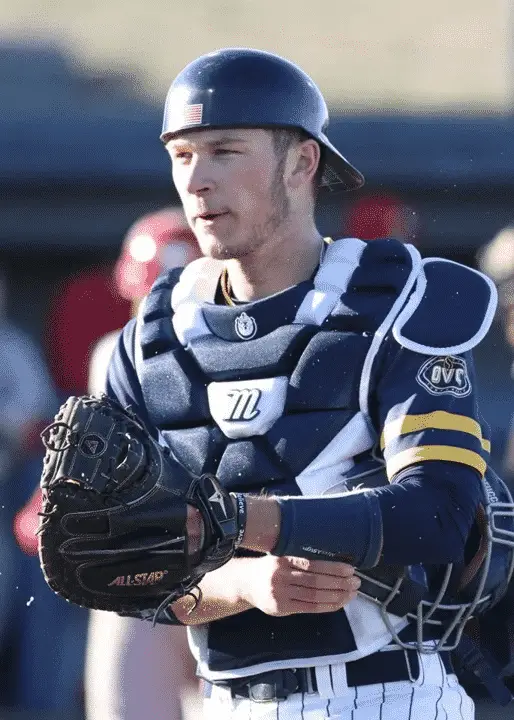 marucci catcher's gear on a college catcher, Murray State catcher with Marucci chest protector