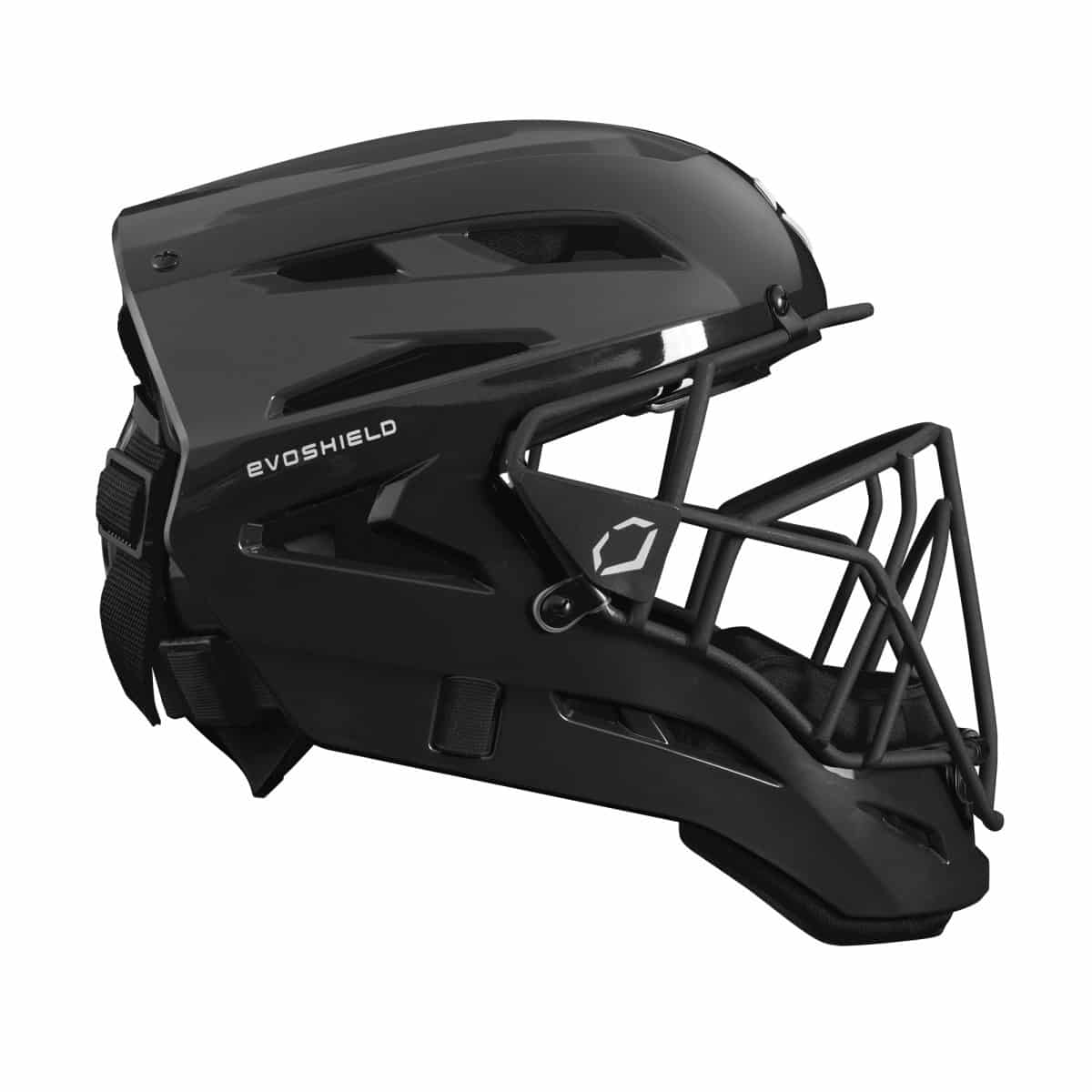evoshield catchers gear side view of helmet
