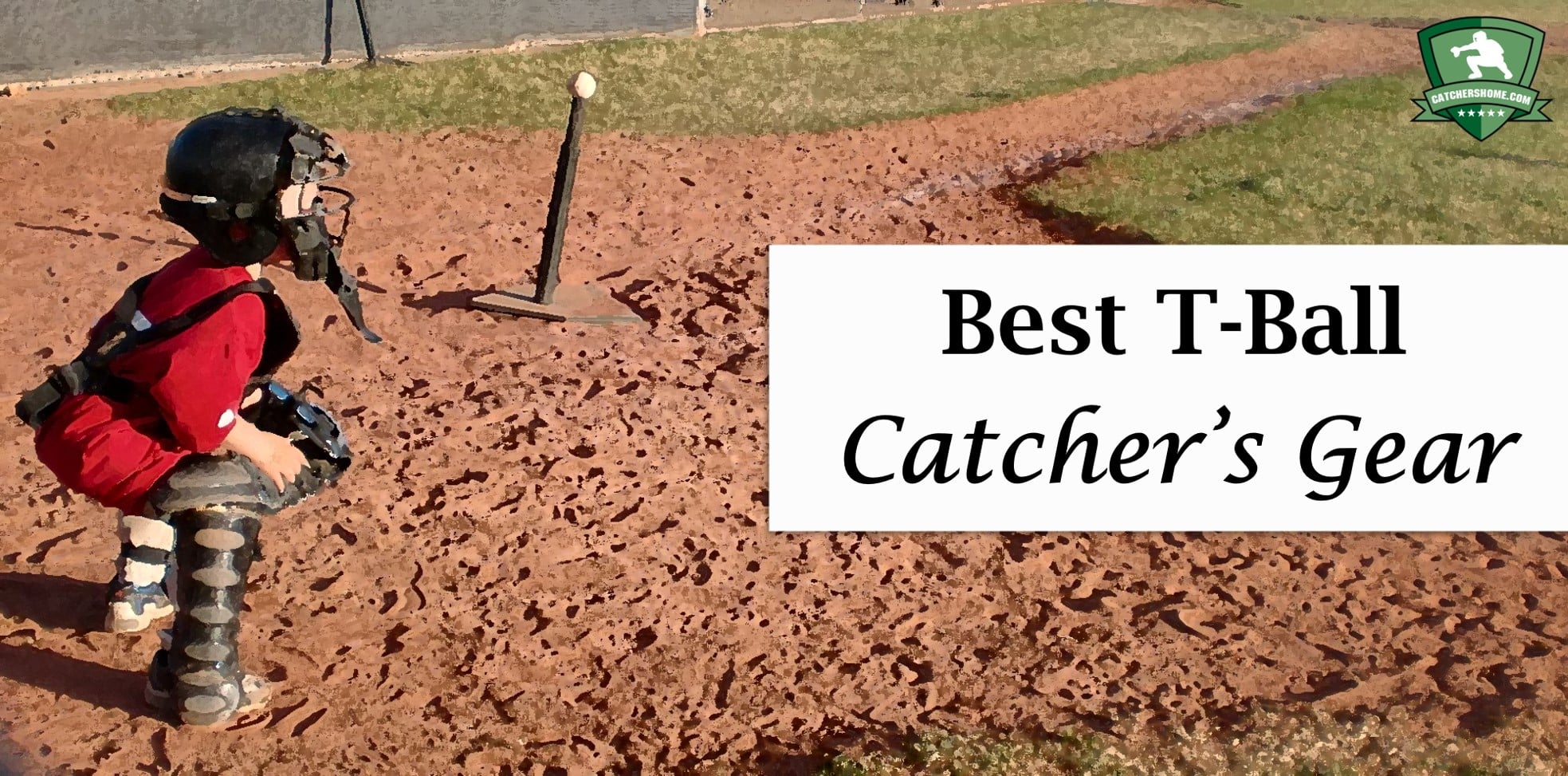Title photo for post on best t-ball catchers gear for little Baseball and Softball catchers