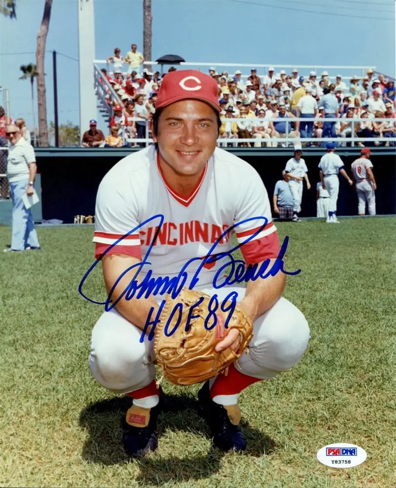 Johnny Bench signed picture
