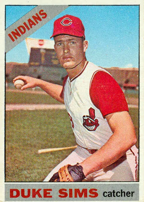 Duke Sims Topps Cleveland Indians former catcher