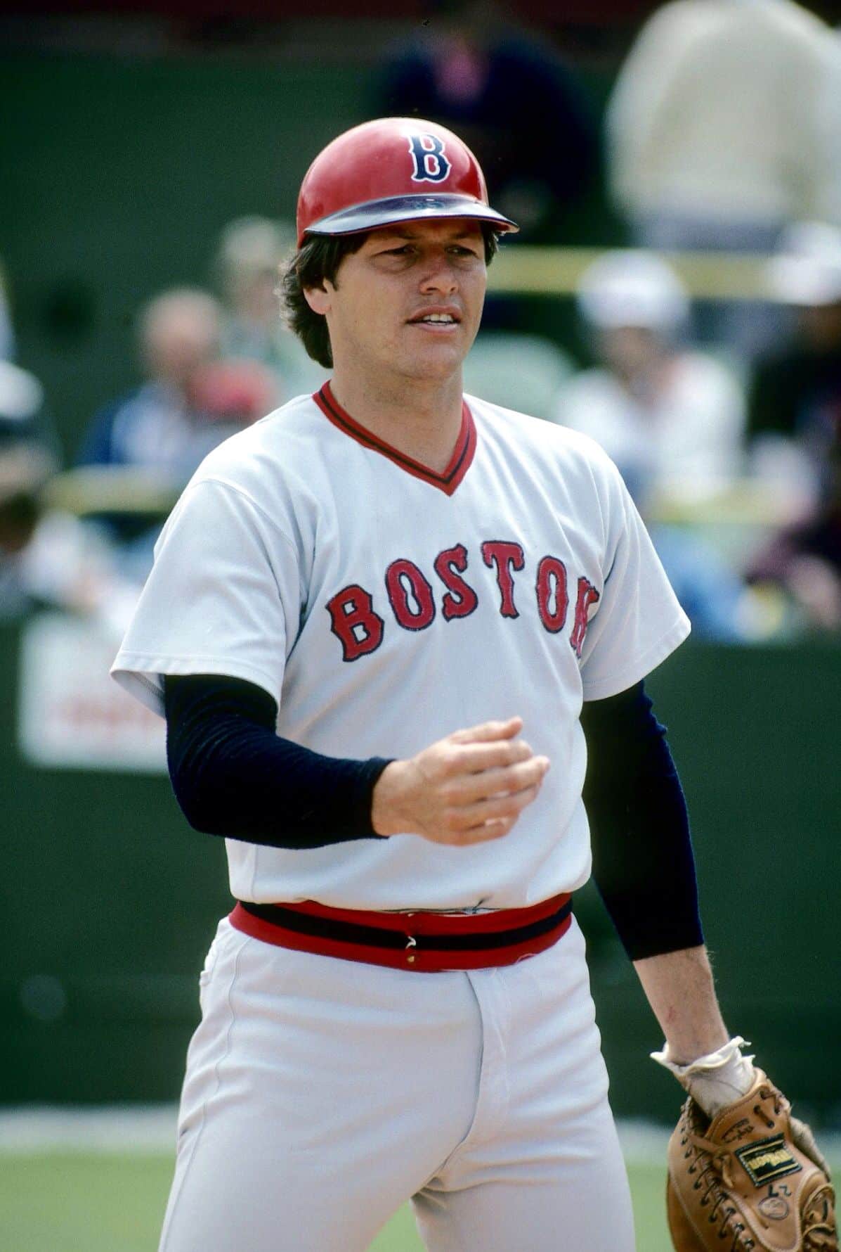 hall of fame catcher carlton fisk while with the boston red sox