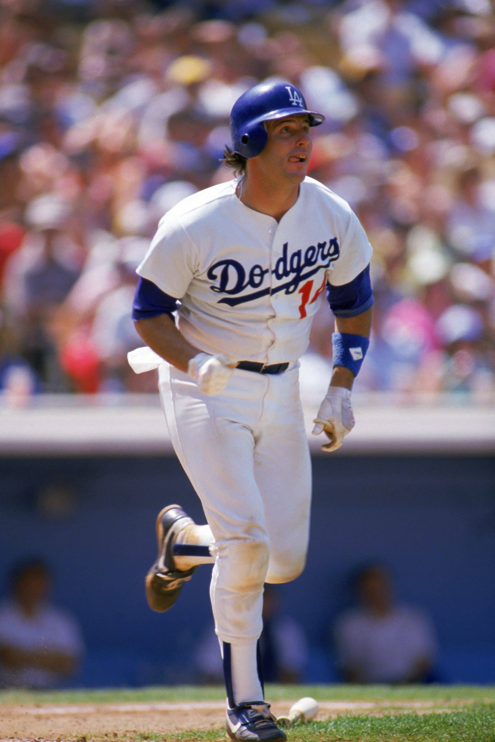 LA Dodgers catcher Mike Scioscia during the 1986 season, at Dodgers stadium