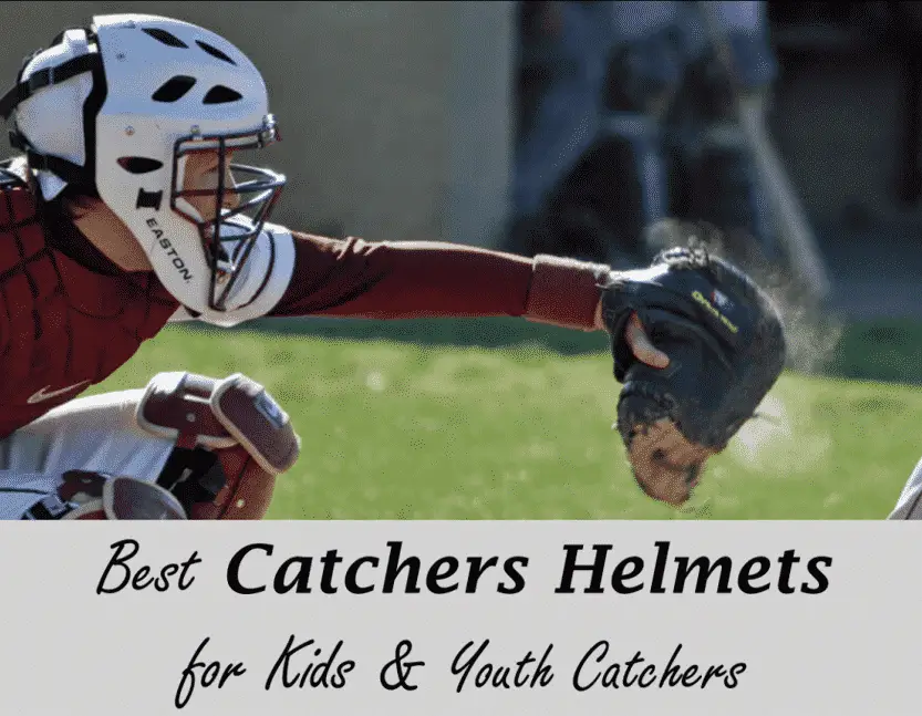 Baseball Catchers Helmet. Baseball Catcher catching a ball.