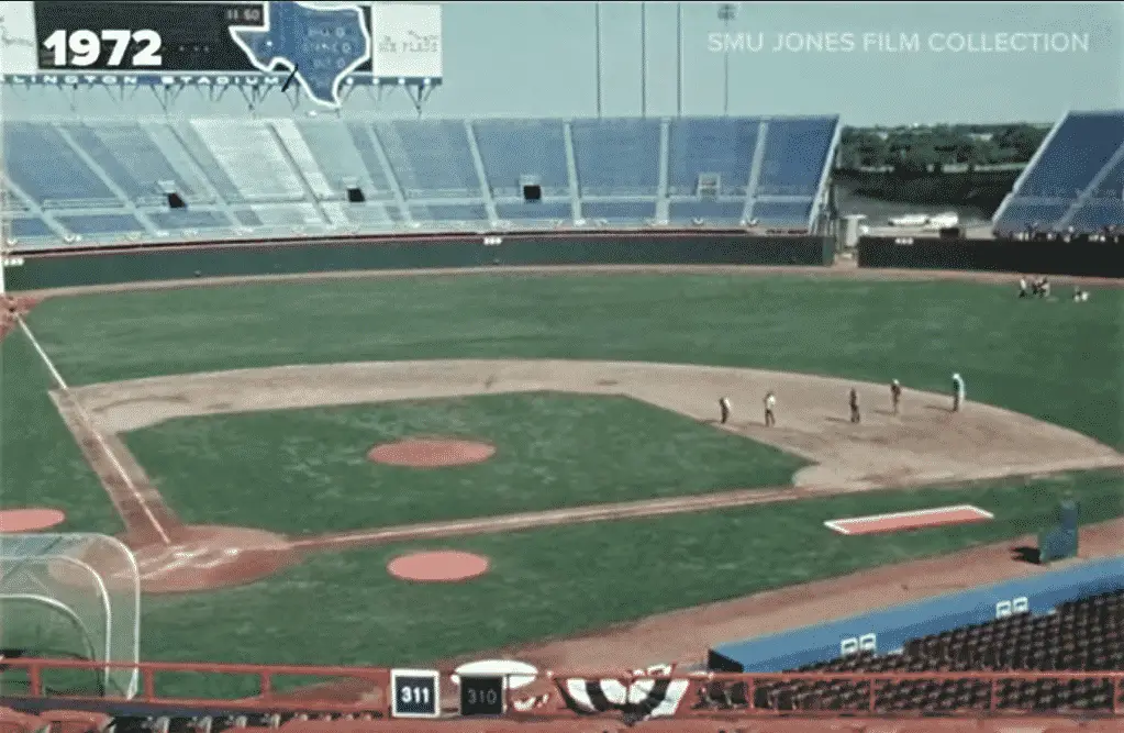 Texas Rangers ballpark in 1972 during their inaugural season