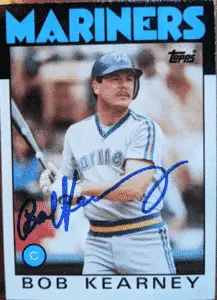 Bob Kearney autographed signed card, 1986 topps