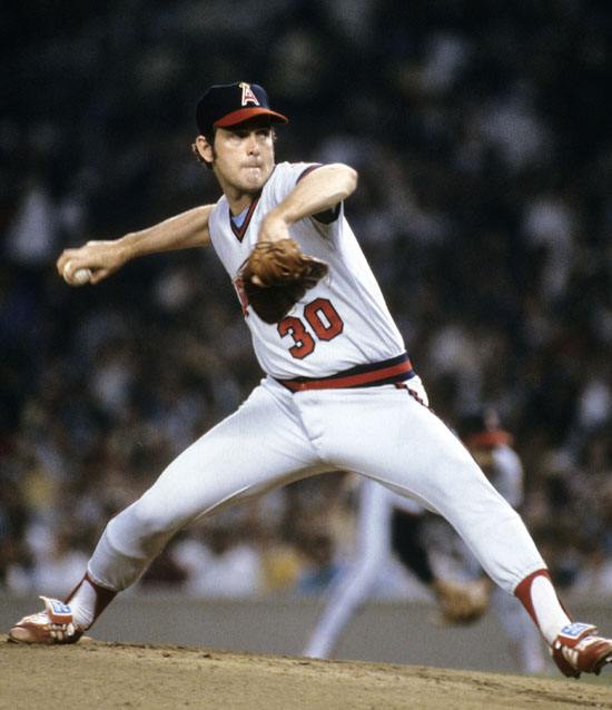 Nolan Ryan pitching with the California Angels