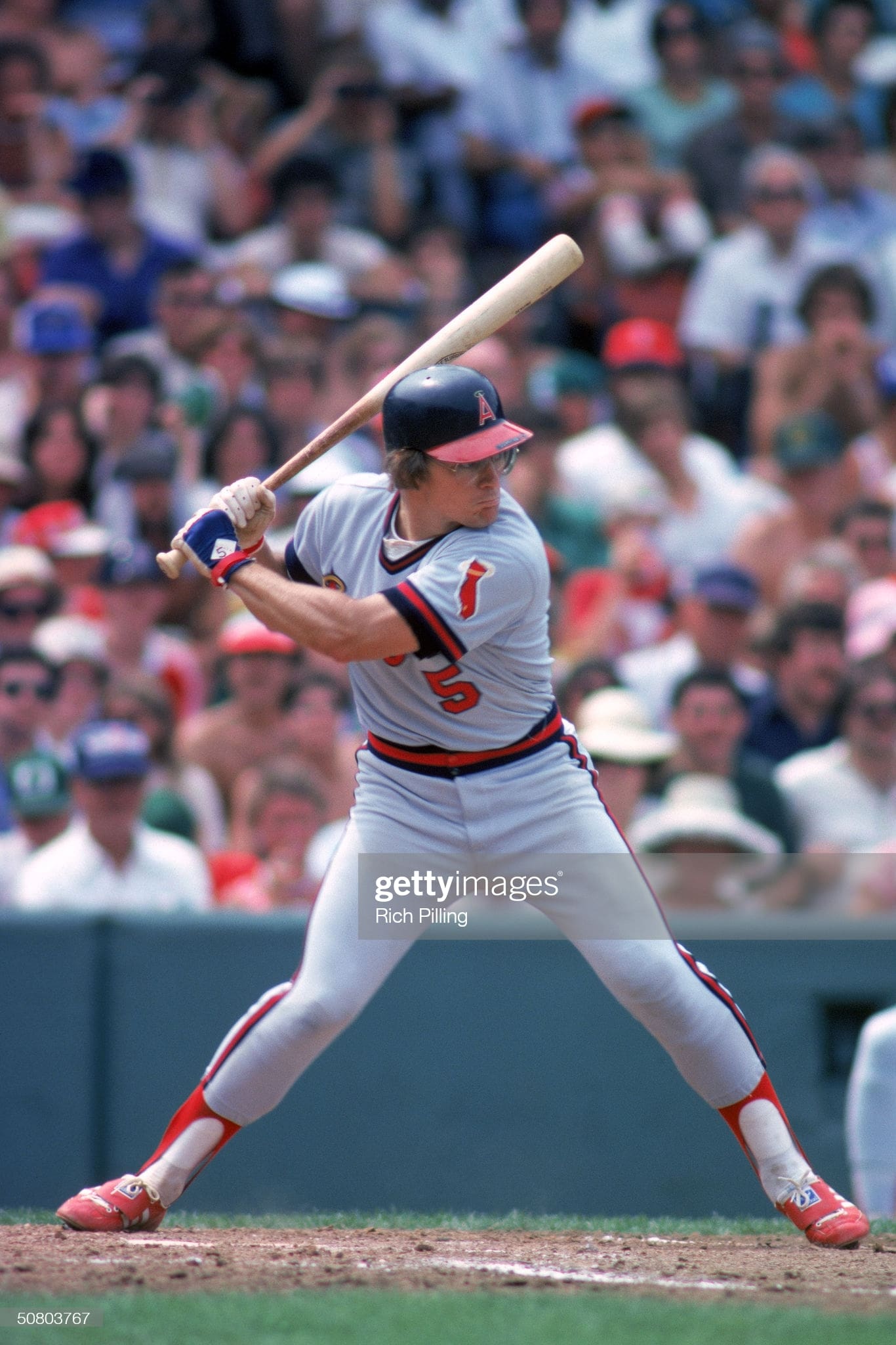 Former California Angels catcher Brian Downing at bat in 1979