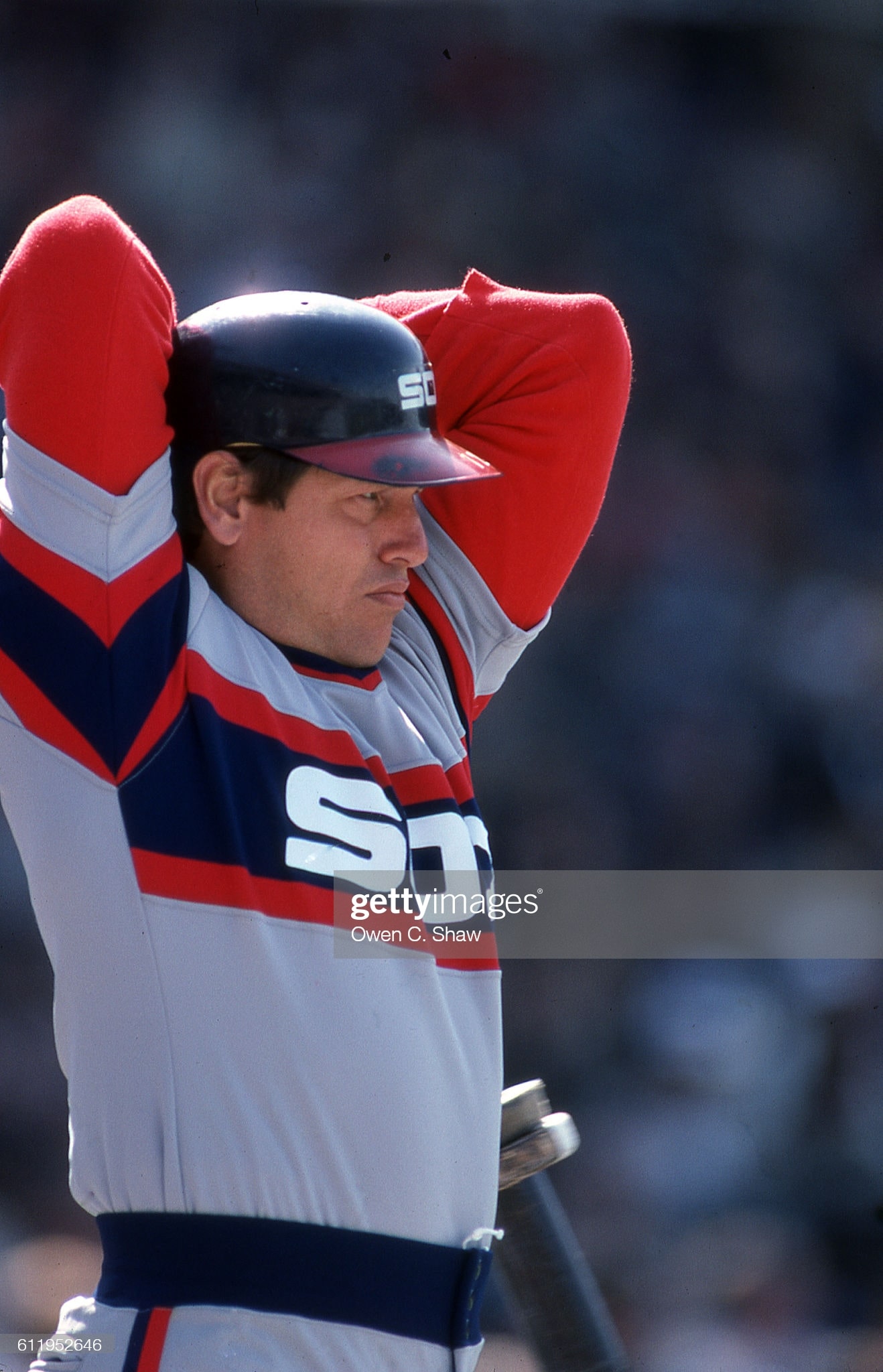 Carlton Fisk in the on deck circle
