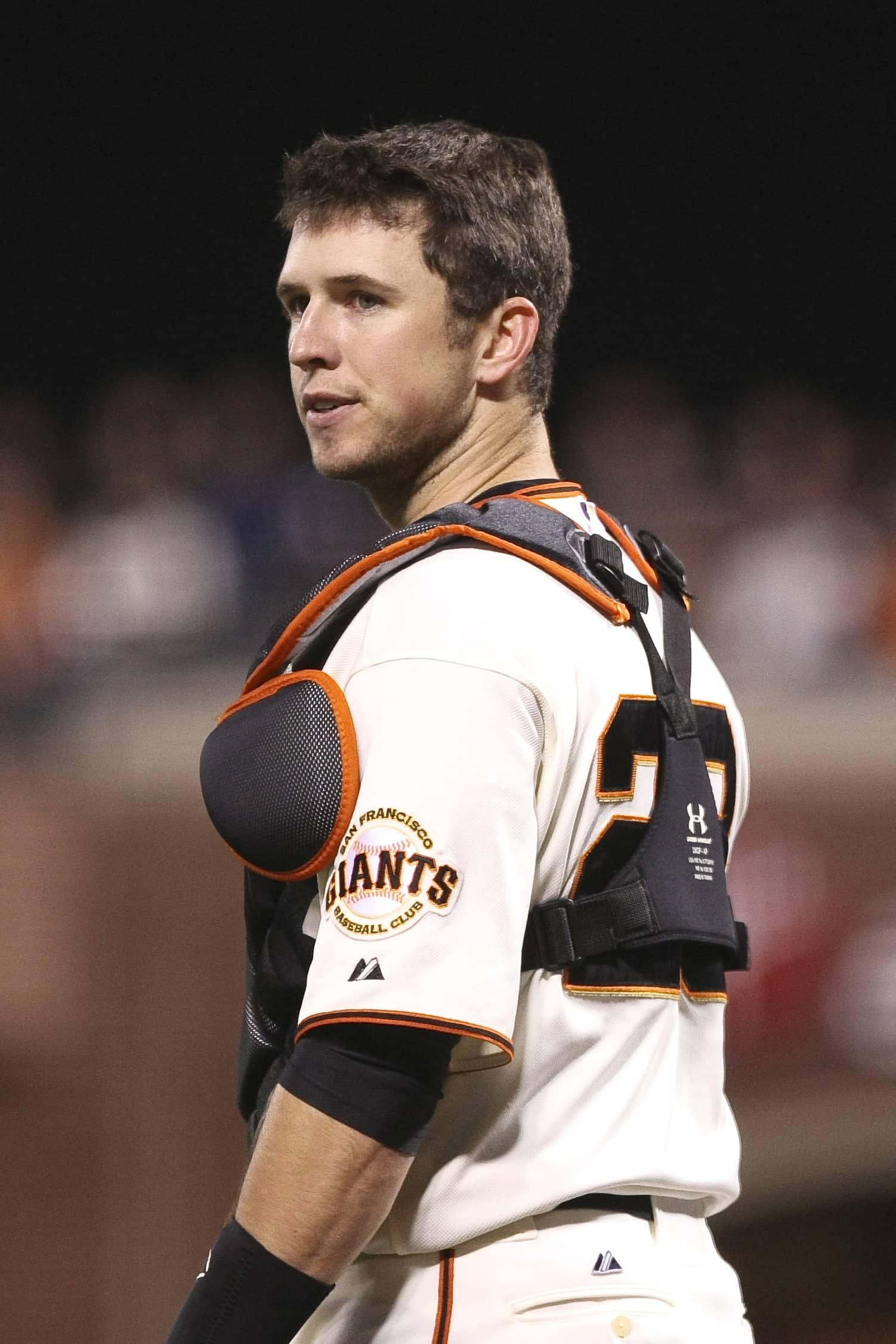 buster posey in catcher's gear