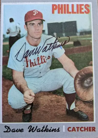 1970 topps dave watkins signed