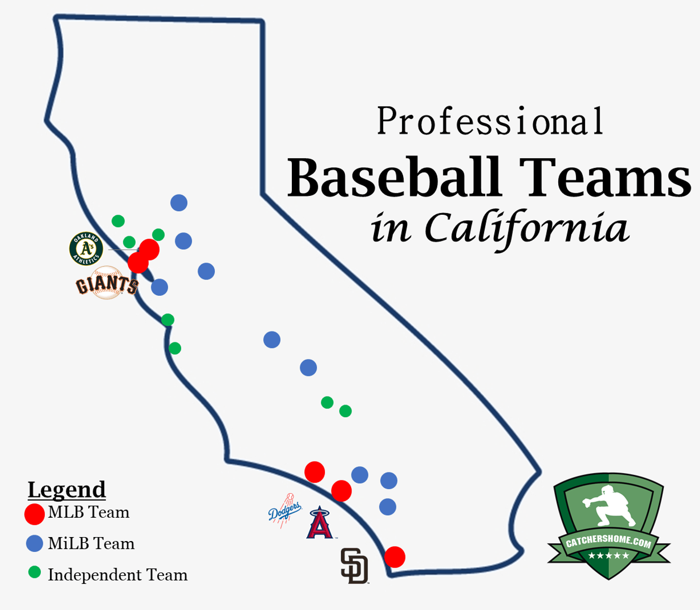 how many baseball teams in california are there