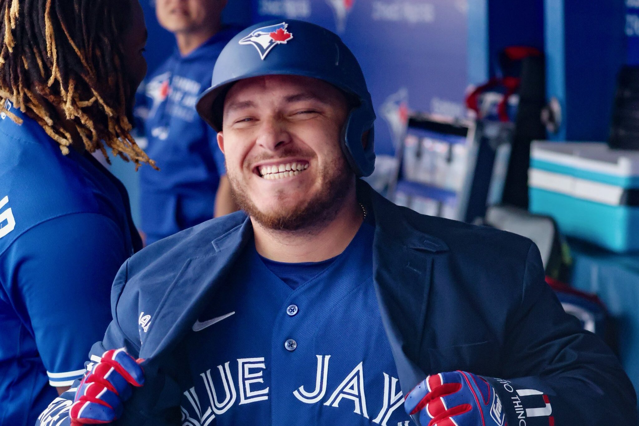 blue jays catcher home run jacket